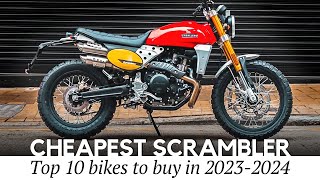 10 Cheapest Scrambler Motorcycles to Buy in 2024 Affordable OffroadReady Commuters [upl. by Nevet]