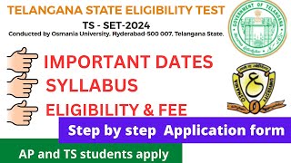 TS SET 2024 notification  TS SET application form online  Telangana SET apply process [upl. by Verile]