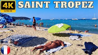 Saint Tropez Beach 4K☀️ Bikini Beach Walk Tour🌴👙 [upl. by Steffen]