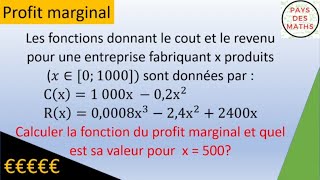 Calcul du profit marginal combien on gagne ou on perd si on produit une unité supplémentaire [upl. by Elaynad]