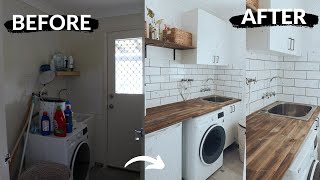 DIY LAUNDRY ROOM MAKEOVER ON A BUDGET [upl. by Maclaine]