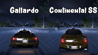 Lamborghini Gallardo vs Bentley Continental SS  Need for Speed Carbon Drag Race [upl. by Ardnauq]