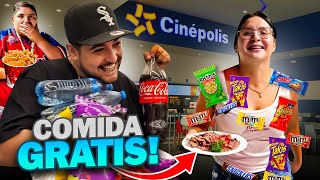 METIMOS TODA ESTA COMIDA AL CINE A ESCONDIDAS  podremos meter CARNE ASADA 😨 [upl. by Leirvag]