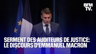 Prestation de serment des auditeurs de justice le discours dEmmanuel Macron en intégralité [upl. by Yeldah225]