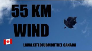 55 KM Plus Wind LavalKiteClub Montreal fun entertainment kiteflying kiteflyingcanada kite [upl. by Anaahs]