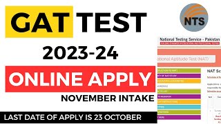 GAT Test Online Apply in 2023  GAT Test in Novemeber [upl. by Canute771]