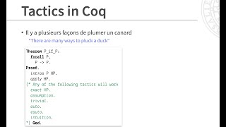 Interactive Theorem Proving Lecture 3  Coq Tactics and Locally Nameless by Elias Castegren [upl. by Odnamla]