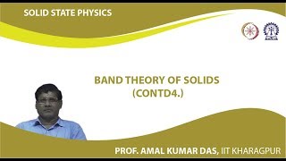 Lecture 44  Band Theory of Solids Contd [upl. by Etra33]