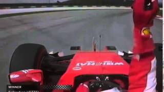 F1 2015 Malaysian GP  Sebastian Vettel screaming on radio after winning Malaysian GP [upl. by Gninnahc813]