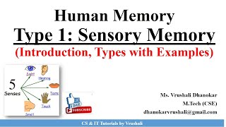 HCI 23 Type 1 Sensory Memory Iconic Echoic and Haptic Memory with Examples [upl. by Silecara]