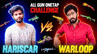 WARLOOP VS HARISCAR 1 VS 1 😮 Only OneTap All Gun Challenge  Without GlooWall Challenge FreeFire Hs [upl. by Ahsiyn]