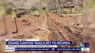 Grand Canyon trails set to reopen as Transcanyon Waterline work progresses [upl. by Colfin]