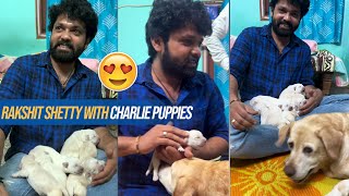 Rakshit Shetty Introduces Charlie Puppies  Super Cute ❤😍  777charlie  Manastars [upl. by Liss25]