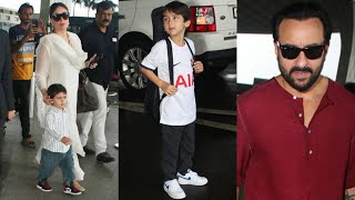 Its Family Time 😍 Kareena Kapoor Khan Saif Ali Khan with their Kids Papped at Mumbai Airport 💖📸✈️ [upl. by Hach705]