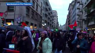 Milano le piazze proIsraele e proPalestina DIRETTA [upl. by Ahcilef]