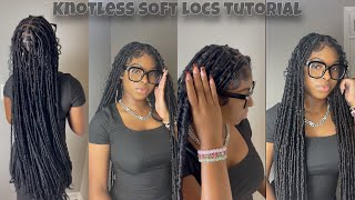 How I Do My KNOTLESS 32” Boho Soft Locs  Updated 2023  Beginner Friendly  Khalea Marie [upl. by Bensky]