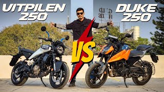 2024 Husqvarna Vitpilen 250 VS KTM Duke 250  Who Wins [upl. by Joceline230]