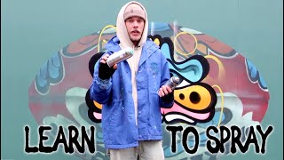 LEARN HOW TO SPRAY PAINT For beginners Graffiti Mural amp Street Art Techniques  An Easy Tutorial [upl. by Ninehc]