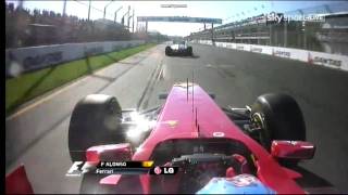 Formula1 2011 Alonso overtakes Rosberg Melbourne HD [upl. by Cannell]