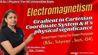 Gradient in cartesian coordinate system amp its physical significance  lect 04  electromagnetism [upl. by Yonina195]