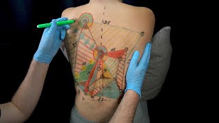 ASMR Real Person Back Measuring Inspection Drawing Exam Mapping Tracing No Talking [upl. by Vtarj875]