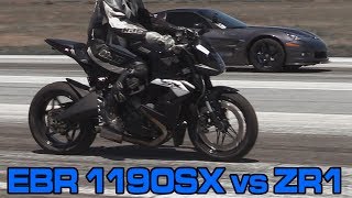 Bolt on C6 ZR1 Corvette vs EBR 1190SX [upl. by Jaimie]