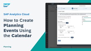 How to Create Planning Events Using the Calendar SAP Analytics Cloud [upl. by Nnayllehs]