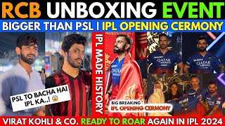 RCB Unbox Event VS PSL Opening Ceremony 😱 TATA IPL 2024 Opening Ceremony  Pakistani Reaction [upl. by Acirfa279]