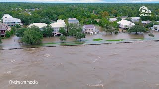 Watch Drone video shows flooding in Mandeville after Hurricane Francine [upl. by Lj]