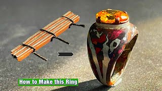 How to Make Mokume Gane Ring at Home [upl. by Nnayrb]