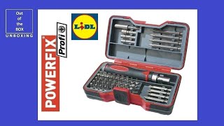 PowerFix 53 Piece Screwdriver amp Bit Set UNBOXING Lidl Chrome vanadium S2 3 socket 48 screwdriver [upl. by Narod]