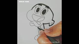 Darwin Watterson drawing coloring art stepbystep [upl. by Nido]