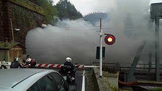 Passaggio a livello Ovada I con treno a vapore  Level crossing Ovada Italy with steam train [upl. by Braca775]