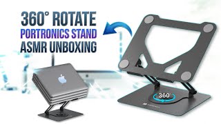 Portronics My Buddy K11 Laptop Stand  360° Rotating Base  4K ASMR [upl. by Attenohs]