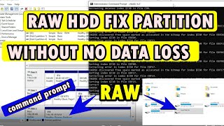 RAW HARD DISK FIX PARTITION WITHOUT DATA LOSS  DATA RECOVER Using Command Prompt [upl. by Greiner]