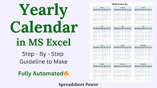 How to Make Dynamic Yearly Calendar in Excel [upl. by Clarabelle]