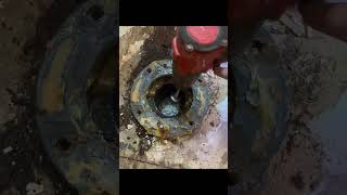 Removing a toilet flange on rotted subfloor plumbing [upl. by Sadonia]