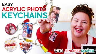 DIY Acrylic Photo Keychains with Cricut  Works for ANY Shape [upl. by Oirramaj]