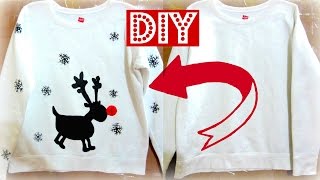 How to Make a Christmas Sweatshirt  DIY Christmas Gift [upl. by Carmencita]