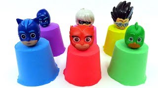 Pj Masks Kinetic Sand Wrong Heads  Learn Colors with Water for Kids Childrens [upl. by Gnak]