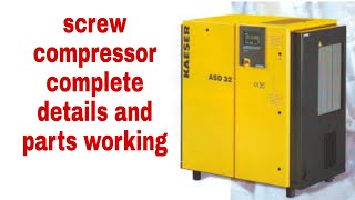 screw compressor working and parts detail in factory installed compressor [upl. by Euqinot]