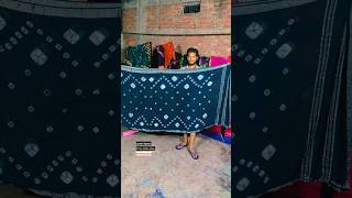 Shibori tie dye linen saree shortvideo viralvideos [upl. by Gadmann]