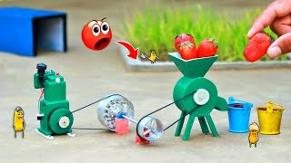 Tractor making strawberry juice A to Z process science projectdiy tractor home made juice machine [upl. by Geminius]