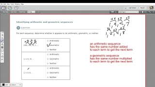 Identifying arithmetic and geometric sequences [upl. by Odanref]