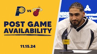 Indiana Pacers Postgame Media Availability vs Miami Heat  November 15 2024 [upl. by Dwaine]