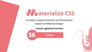 Materialize css chips 36 Chips [upl. by Treat410]