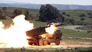 M142 HIMARS Rocket Shoot 4K [upl. by Korenblat]