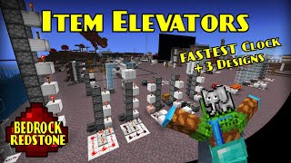 How to Build Item Elevators All 3 Types  Minecraft Bedrock Redstone Tutorial  MCPE XBOX PS [upl. by Eednil]