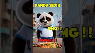 Panda Makan Bakso di JalanEh Baksonya Tumpah 😢🍜  Cute Panda Drops Meatball Soup pandalucu panda [upl. by Hurlow]