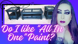 All In One Paint by Heirloom Traditions 1st time using reviewtutorial Moody Teal living room set [upl. by Otrebmuh]